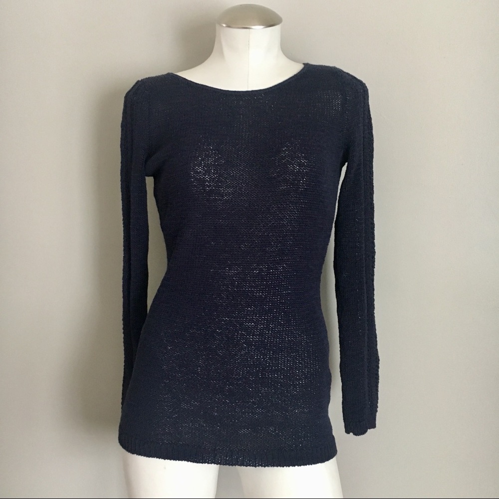Rachel Zoe ‘Karla’ Openwork Navy Sweater